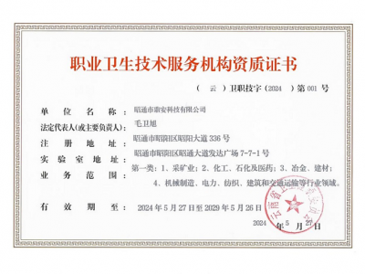 職業(yè)衛(wèi)生技術服務機構資質(zhì)證書